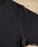Pure Blue Japan 11oz Super Heavyweight Jersey Raglan T-Shirt - Indigo Overdyed Black