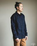 Pure Blue Japan Jacquard Boro Patchwork Shirt - Double Indigo