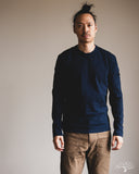 Pure Blue Japan Long-Sleeve Jersey Crew Neck Tee - Dark Indigo
