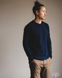 Pure Blue Japan Long-Sleeve Jersey Crew Neck Tee - Dark Indigo