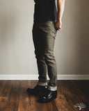 Pure Blue Japan 1170-2-OLV Sashiko Pants Relaxed Taper - Olive x Olive