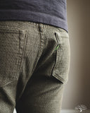 Pure Blue Japan 1170-2-OLV Sashiko Pants Relaxed Taper - Olive x Olive