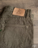 Pure Blue Japan 1170-2-OLV Sashiko Pants Relaxed Taper - Olive x Olive