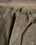 Pure Blue Japan 1170-2-OLV Sashiko Pants Relaxed Taper - Olive x Olive