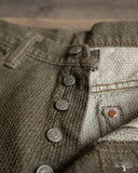 Pure Blue Japan 1170-2-OLV Sashiko Pants Relaxed Taper - Olive x Olive