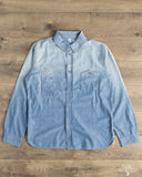 Pure Blue Japan Selvedge Chambray Double Pocket Shirt - Indigo Used Wash