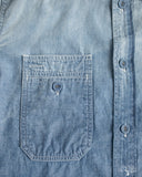 Pure Blue Japan Selvedge Chambray Double Pocket Shirt - Indigo Used Wash