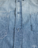 Pure Blue Japan Selvedge Chambray Double Pocket Shirt - Indigo Used Wash