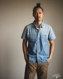 Pure Blue Japan Selvedge Chambray Double Pocket Short-Sleeve Shirt - Indigo Used Wash