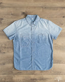 Pure Blue Japan Selvedge Chambray Double Pocket Short-Sleeve Shirt - Indigo Used Wash