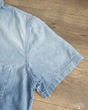Pure Blue Japan Selvedge Chambray Double Pocket Short-Sleeve Shirt - Indigo Used Wash