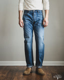 Pure Blue Japan USED-003-ID 14oz Natural Used Wash Regular Straight Selvedge Denim - Indigo x White