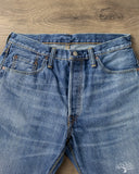 Pure Blue Japan USED-003-ID 14oz Natural Used Wash Regular Straight Selvedge Denim - Indigo x White