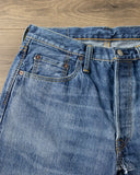 Pure Blue Japan USED-003-ID 14oz Natural Used Wash Regular Straight Selvedge Denim - Indigo x White