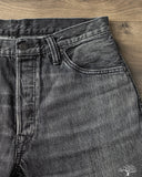 Pure Blue Japan USED-019-BK 14oz Natural Used Wash Relaxed Tapered Selvedge Denim - Black x White