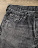 Pure Blue Japan USED-019-BK 14oz Natural Used Wash Relaxed Tapered Selvedge Denim - Black x White