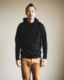 Pure Blue Japan Yarn Dyed Indigo Knit Hoodie - Indigo/Black