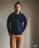 Pure Blue Japan Yarn Dyed Indigo Shawl Collar Sweatshirt