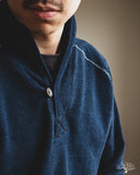 Pure Blue Japan Yarn Dyed Indigo Shawl Collar Sweatshirt