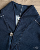 Pure Blue Japan Yarn Dyed Indigo Shawl Collar Sweatshirt