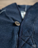 Pure Blue Japan Yarn Dyed Indigo Shawl Collar Sweatshirt