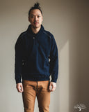 Pure Blue Japan Yarn Dyed Indigo Shawl Collar Sweatshirt