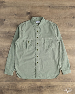 Rite Stuff Railhead Engineer Selvedge Work Shirt Salt & Pepper - Sage Green