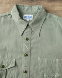 Rite Stuff Railhead Engineer Selvedge Work Shirt Salt & Pepper - Sage Green