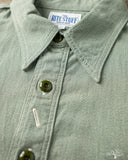 Rite Stuff Railhead Engineer Selvedge Work Shirt Salt & Pepper - Sage Green