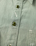 Rite Stuff Railhead Engineer Selvedge Work Shirt Salt & Pepper - Sage Green