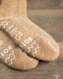 RoToTo Shaggy Pile Double-Faced Room Socks - Tan