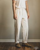 Seuvas - 10oz Canvas 2-Tuck Trousers (Long) - Natural