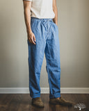 Seuvas - Cotton-Linen Chambray Tapered 2-Tuck Pants - Blue
