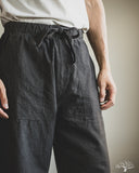 Seuvas Linen Cotton Relaxed Pants - Charcoal