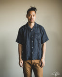 Seuvas Linen Open Collar Shirt - Navy