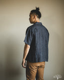 Seuvas Linen Open Collar Shirt - Navy