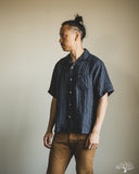 Seuvas Linen Open Collar Shirt - Navy
