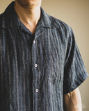 Seuvas Linen Open Collar Shirt - Navy