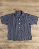Seuvas Linen Open Collar Shirt - Navy