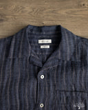Seuvas Linen Open Collar Shirt - Navy