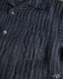 Seuvas Linen Open Collar Shirt - Navy