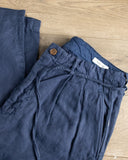 Seuvas - Linen Tapered 2-Tuck Pants - Navy