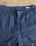 Seuvas - Linen Tapered 2-Tuck Pants - Navy
