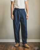 Seuvas - Linen Tapered 2-Tuck Pants - Navy