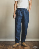 Seuvas - Linen Tapered 2-Tuck Pants - Navy