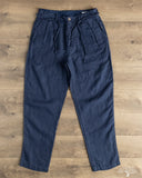 Seuvas - Linen Tapered 2-Tuck Pants - Navy