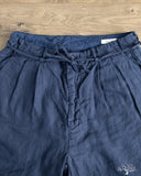 Seuvas - Linen Tapered 2-Tuck Pants - Navy