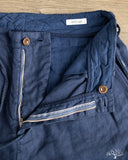 Seuvas - Linen Tapered 2-Tuck Pants - Navy
