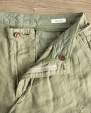 Seuvas - Linen Tapered 2-Tuck Pants - Olive