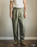 Seuvas - Linen Tapered 2-Tuck Pants - Olive